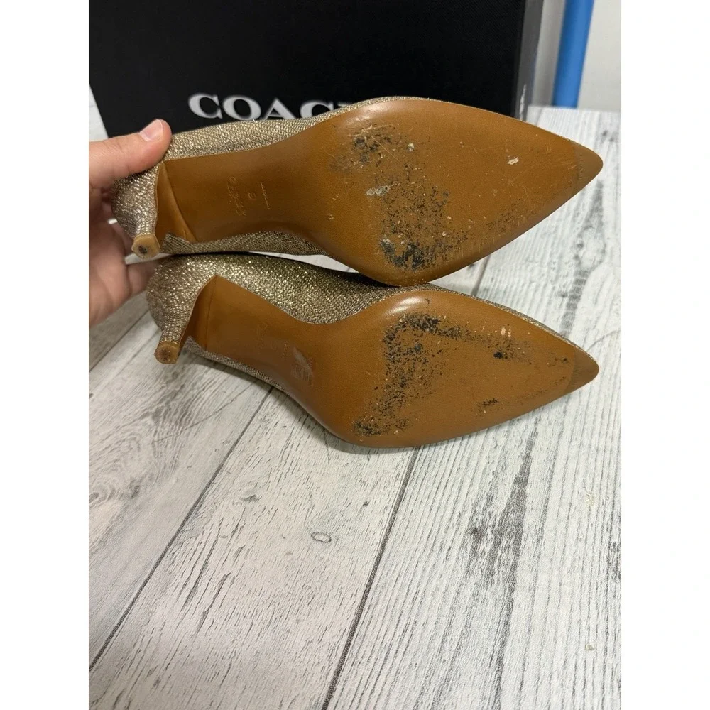 Coach Addie 90 Metallic Mesh Pumps Size 6B Women's